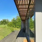 Designholzhaus mit Panoramablick in der Märkischen Schweiz